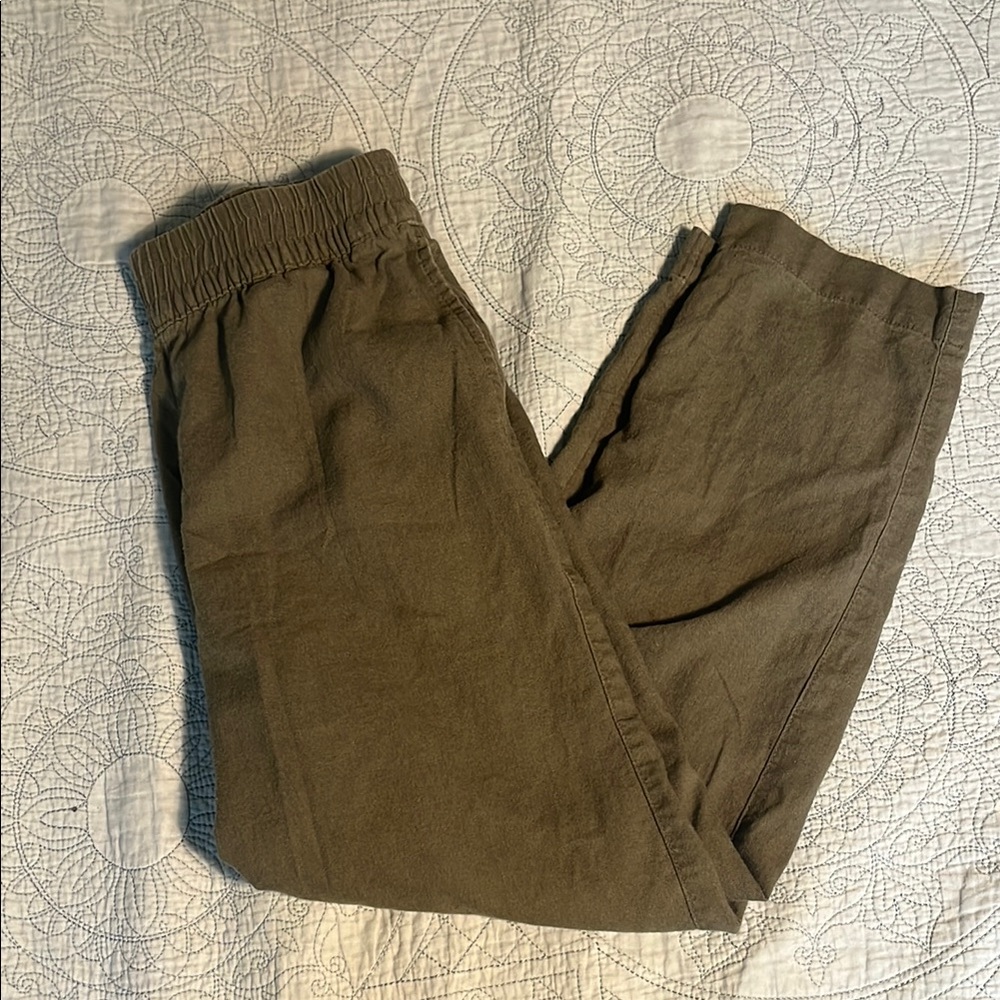 Women’s Cute Olive Green Linen Pants